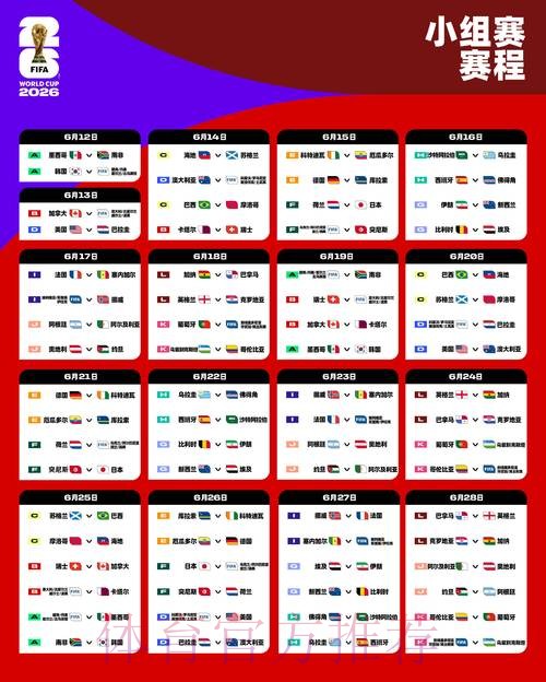 2026世界杯每日赛程高清版完整安排怎么看